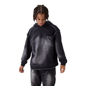 Ensemble de survêtement pour hommes surdimensionné de haute qualité logo personnalisé disponible en gros deux pièces sweat à capuche et pantalon fournisseur de vêtements de sport - Product Image 6