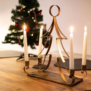 Support de bougie en métal fait main au design moderne pour centre de table de Noël, décoration lumineuse - Product Image 2