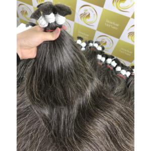 Extensions de Cheveux Humains Vierges Remy Naturelles, Grises, Européenne, 40 à 100cm, en Vrac, Vietnamiens, Fermeture, 100% - Product Image 4