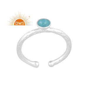 Best Selling Fine Sterling Silver Natural Arizona Turquoise Gemstone <b>Adjustable</b> <b>Ring</b> Jewelry for Women Gift for Her - Product Image 1