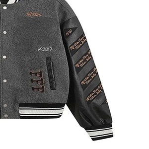 OEM Service New Fashion 2025 Custom Leather Sleeve Baseball <b>Vintage</b> Letterman Streetwear <b>Varsity</b> <b>Jacket</b> With Chenille Embroidery - Product Image 3