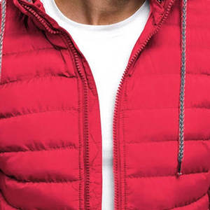 Doudoune légère d'hiver pour hommes, couleur unie, col à capuche, respirant, chaud avec poches, haute qualité, état neuf - Product Image 6