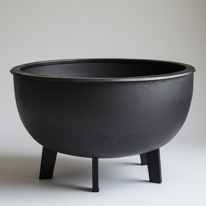 Brasero en métal design avec finition thermolaquée pour jardin et terrasse, aspect moderne, chauffage extérieur au bois - Product Image 1