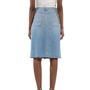 Faldas vaqueras informales de algodón 100% para mujer, recién llegadas, la mejor venta, ajustables, de la mejor calidad, precio de servicio OEM, Faldas vaqueras para mujer - Product Image 2