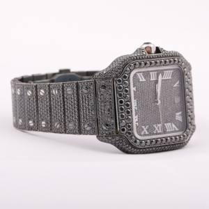 Leb Grown Diamond Quartz Movement Glass Dial Iced Out Hip Hop Handmade <b>Wrist</b> <b>Watch</b> for <b>Men</b> with Customize Dial Limited Edition - Product Image 1