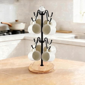 Durable Iron Metal Mug Holder Stand With Curved Hooks For Kitchen Countertop Dining Table Mugs <b>Storage</b> Stand On Sale - Product Image 5