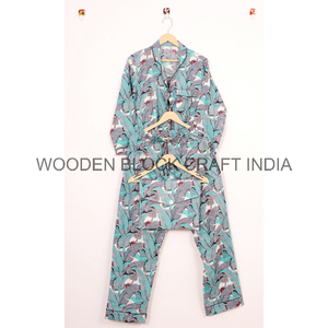 Pijama indio de algodón puro, ropa de salón, Conjunto de pijama, vestido de noche, ropa de dormir de algodón suave 100%, traje de noche, ropa de mujer, conjunto de pijama de algodón - Product Image 6