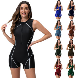 Traje de baño deportivo de secado rápido de una pieza de alta elasticidad para mujer con logotipo frontal Spandex/Material de poliéster Diseño personalizable - Product Image 3
