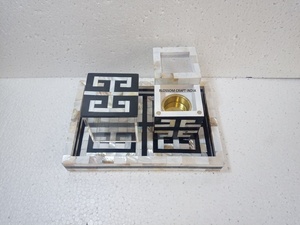 Handmade Arabic Traditional MDF Resin Mabkhara Incense Burner Mother Pearl Inlaid Bone <b>Oud</b> <b>Bakhoor</b> Tray for Home Use Eid Mubarak - Product Image 3