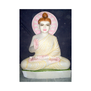 Statue de Bouddha en marbre blanc décorative, design artisanal excellent, belle position assise, pour la prière. - Product Image 1