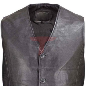 Automne hommes gilet en cuir avec col en V respirant chaud Logo personnalisé vêtements d'extérieur pour tenue décontractée prix raisonnable - Product Image 3
