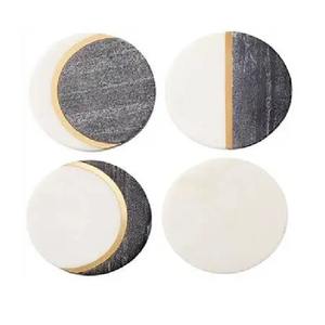 Sous-verres en bois de marbre noir faits à la main, écologiques, réutilisables, de haute qualité, tapis et coussinets de table, sous-verres de qualité d'exportation - Product Image 4