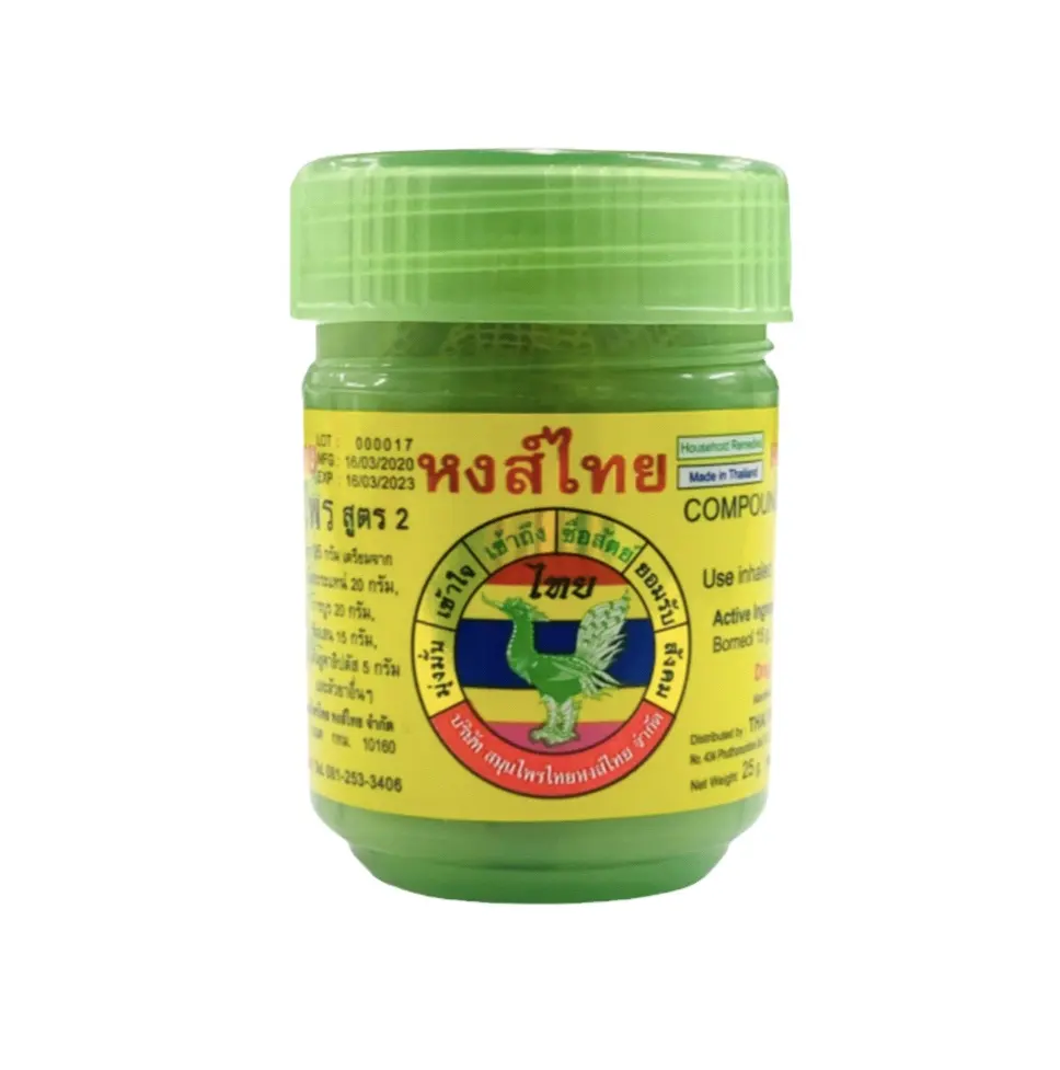 Nasale Verse Thai Inhalator Hong Thai Kruidenmerk Kruideninhalator (Groen) Gemakkelijk Te Gebruiken 10 G Bestseller Voor Groothandel Uit Thailand
