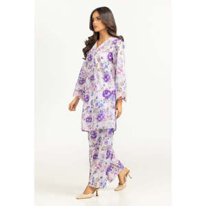 Ensemble coordonné IUSTTS-791 pour femme, décontracté, printemps/été, en mousseline de soie imprimée, ensemble 2 pièces avec manches trois-quarts et hauts courts - Product Image 1