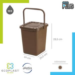 Ecoplast Pattumiera, seau de rangement en plastique pour le recyclage, forme rectangulaire, flexible, couvercle résistant à la déformation, tout usage - Product Image 5