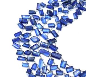 Haute qualité 7 ''pouces perles de pierres précieuses de cyanite bleue naturelle forme fantaisie à facettes pour la fabrication de bijoux - Product Image 5