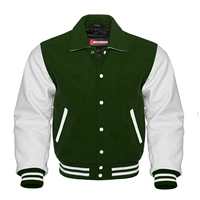 Vestes de baseball d'hiver de bonne qualité Paragon de fabrication supérieure/veste universitaire à col en cuir véritable en laine noire chaude