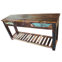 Table console montable en bois massif, prédécoupée, pour salon