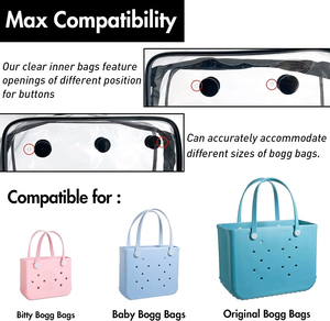 Custom Clear Zipper Insert Pouch Organizer Compatible with Bogg <b>Bag</b> EVA Beach Tote Cosmetic Storage <b>Bag</b> for Pool Travel - Product Image 4