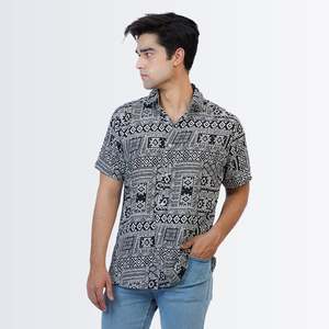 Men's <b>Black</b> Ikat Printed <b>Shirt</b> - Product Image 3