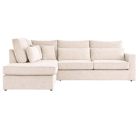 Canapé gonflable modulaire en mousse bouclée 3 places |   Canapé d'angle moderne en forme de L |   Tissu d'ameublement personnalisé avec dossier capitonné, garantie 10 ans, pour villa