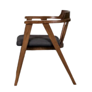 Sillas de Oficina Ejecutivas de Madera de Teca Sólida con Asientos Acolchados, Diseño Moderno, Reposabrazos Ajustables, Movimiento Oscilante - Muebles para Oficina en Casa - Product Image 6
