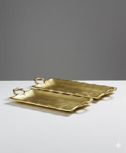 Plateau de service en fonte d'aluminium de qualité supérieure pour un service de table moderne, améliorant la présentation des aliments avec un design métallique solide et décoratif - Product Image 3