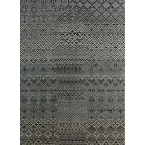 Tapis Manchaha 9x12 noué à la main en laine et soie de bambou, motif géométrique, épaisseur 10 mm, pour salon et couloir, Le-73 - Product Image 1
