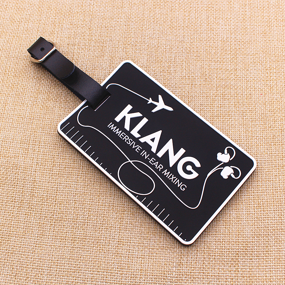 KEN Luggage Tag-029 Fashion Design Custom Logo Airport Backpack Baggage Tag with Name ID Pendant Rubber Square Promotion Gift