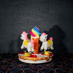 Máquina de Juego Infantil con Monedas, Carrusel de Caballos de Helado, para Niños Mayores de 6 Años, Material de Fibra de Vidrio, 1 Año de Garantía para Centros de Juego - Product Image 1