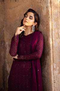 Salwar Kameez indien pakistanais pour femmes de qualité supérieure, 3 pièces, en mousseline de soie légère et confortable, pour les fêtes et les mariages, dernier design - Product Image 2