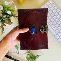 Cuaderno de Viaje Retro Exclusivo Hecho a Mano, Tripal Moon, A4/A3, Tapa Dura, Encuadernado en Cuero, Papel sin Líneas, Papel para Notas