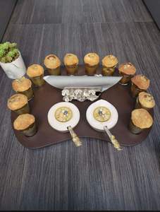 Bandeja para servir aperitivos de Venta caliente Bandeja para servir aperitivos de madera multiusos con cuenco del exportador indio - Product Image 5