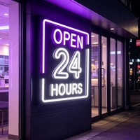 Solución de Instalación de Letreros Luminosos de Neón Totalmente Personalizados, Letrero LED de Abierto para Negocios