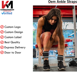 สายรัดข้อเท้าสำหรับออกกำลังกาย ดีไซน์เฉพาะตัว ขนาดและโลโก้สั่งทำได้ ระบายอากาศได้ดี นุ่มสบาย สำหรับยกน้ำหนัก - Product Image 6