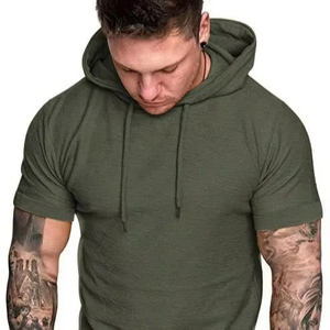 Camiseta con capucha informal de verano para hombre, camiseta de manga corta con color sólido, varios diseños, impresión digital, nueva Sudadera con capucha - Product Image 5