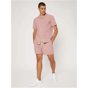 Tenues d'été 2 pièces pour hommes imprimé graphique t-shirt short ensemble lettre patché détail presse pli t-shirt motif solide respirant - Product Image 3