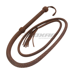 Frustino In Pelle Di Vacca Antique – 3 Piedi – 12 Trecce – Per Cavallo/Toro – Leather Phobia WP-102