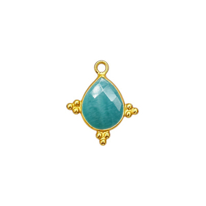 Charmes fantaisie en forme de poire avec sertissage, argent sterling 925 plaqué or, fabrication artisanale, pendentif fantaisie avec sertissage, fabrication de bijoux, connecteurs de pierres de naissance, charmes - Product Image 3
