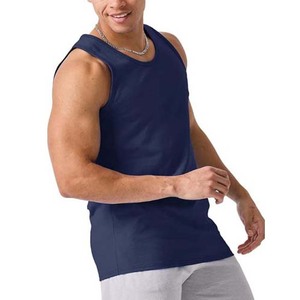 Débardeurs de fitness sans manches pour homme avec logo personnalisé prix de gros maillot de corps uni en coton/polyester respirant grande taille - Product Image 4