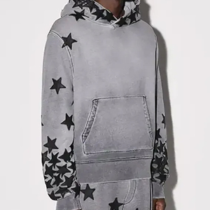 Sudadera con capucha completa de tela polar de algodón personalizada 2024, sudadera con logotipo serigrafiado para hombre, Sudadera con capucha estampada de gran tamaño para hombre - Product Image 3