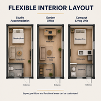 Maison Modulaire Conteneurisée Moderne Préfabriquée en Acier pour Bureau, Hôtel, Projet d'Hébergement, Jardin