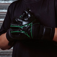 Guantes de Portero de Fútbol de Cuero de Calidad Profesional Unisex, con Protección de Látex para Dedos y Pulgar, Muñequera Ajustable