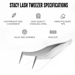 For STL-12 Curved L-Shaped Stainless Steel Tweezers Precision Tip for Professional Eyelash Extensions-Essential Supplies - Product Image 2