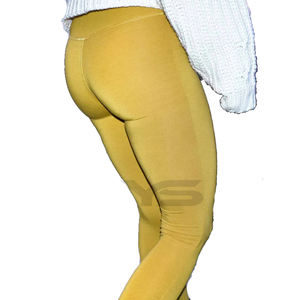 Mallas de Yoga de cintura alta para mujer de alta calidad, Color sólido personalizado, Spandex, estiramiento en cuatro direcciones para deportes, gimnasio, Fitness - Product Image 2