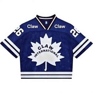 Maillots de football imprimés par sublimation personnalisés col en V vierge maille respirante haut court chemises en maille de football américain - Product Image 6