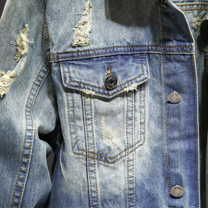 Denim Jean Fourrure Vestes Hommes Jeans Hommes Personnalisé pour la Vente en Gros Recadrée Surdimensionné Conçu Personnaliser en Détresse Veste pour Hommes - Product Image 6