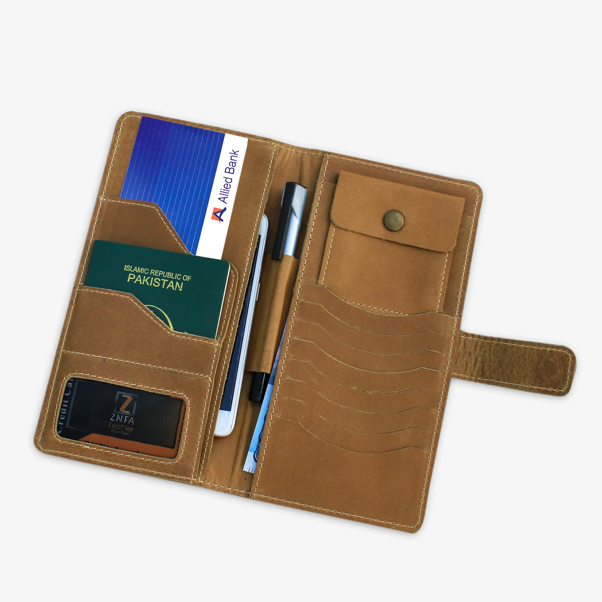 Cow Vintage Leather Travel Kit Business Document Organizer Cowhide Leather Passport Holder Travel Wallet
