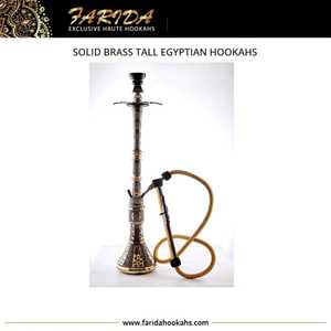 Cachimbas Egipcias Altas de Lujo en Oferta, Cachimba de Latón Macizo con Acabado Lacado Personalizado, Juego de Cachimba con Base de Vidrio para Bares, Venta al por Mayor - Product Image 5