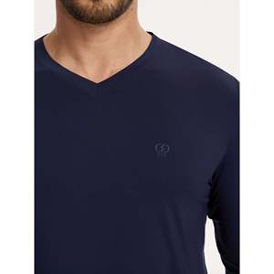 Premium <b>Men's</b> <b>V</b>-<b>Neck</b> Pajama Set Casual Home Wear in Spring Composed of Soft Bamboo Silk Cotton Customizable Logo XL Size - Product Image 2